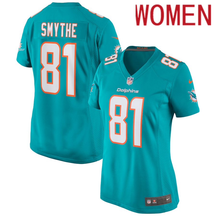 Women Miami Dolphins #81 Durham Smythe Nike Green Game NFL Jersey
